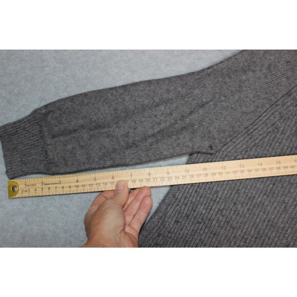 J‎ CREW Womens XS Gray 3/4 Sleeve Textured Curved-Hem Sweater Style C9719 - Picture 4 of 8